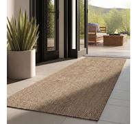 Carpettex Teppich Tapis d'extérieur uni résistant aux intempéries, idéal pour Les terrasses, Les balcons, Les Jardins et Les Cuisines, Couleur: Marron, Taille: 80 x 250 cm