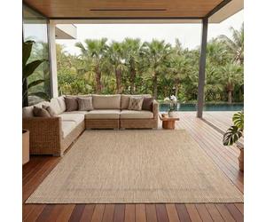 Carpettex Teppich Tapis d'extérieur uni résistant aux intempéries, idéal pour Les terrasses, Les balcons, Les Jardins et Les Cuisines, Couleur: Beige, Taille: 120 x 170 cm