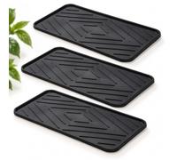 Carpido Égouttoir à Chaussures Lot de 3 rangements pour Chaussures - Mangeoire - Coupelle - Plateau à Chaussures - Bac à Chaussures Égouttoir Noir 35x63 cm