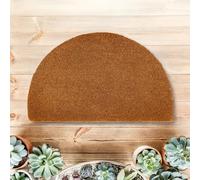 Carpido Tapis de Coco - 50 x 80 cm Demi-Cercle 24mm Naturel - Tapis de Chaussures pour l'intérieur et l'extérieur Couvert - 100% Coco paillasson entrée