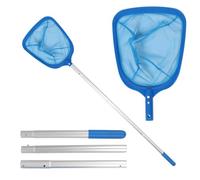 CarPlusStudio Épuisette de Piscine Télescopique 161 cm avec Manche en Aluminium - Filet à Mailles Fines pour Nettoyage de Bassin Spa et Étang à Koi
