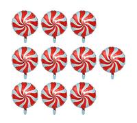 CarpNettore 10 Pièces Bonbons Ballon Rond Décoration Aluminium Film Jouet Cartoon Enfant Auto-soudable Léger à Gonfler Convient pour Fête Enfant Mariage Baptême, Rouge