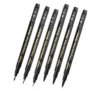 CarpNettore 6 Pièces Stylo Calligraphie Pinceau Pointe Souple Rigide Feutre Marqueur Aquarelle Écriture Adapté pour Lettrage Manga Scrapb, 6 morceaux, 14 cm