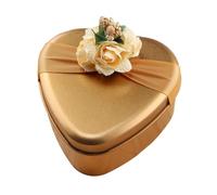 CarpNettore Boîte En Forme de Cœur Coffret Cadeau En Métal Contenant Emballage Confiserie avec Couvercle Réutilisable Adaptée Mariage Saint-valentin Fête D'Annive, 7cmx7cmx3,6cm