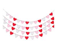 CarpNettore Guirlande de 8 Cœurs En Feutrine, Décoration de Fête, Bannière Décorative, Rideau de Porte de Mariage, Réutilisable, Idéale pour Les Célébrations, 48 pièces