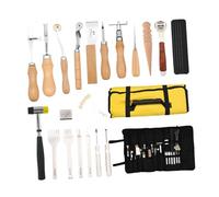 CarpNettore Kit de Travail Du Cuir PU 29 Pièces : Outils à Main, Poinçon, Rainuroir, Organisateur, Fournitures de Couture et de Sculpture pour Débutants.