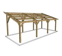 Carport 24 m² en Douglas, une seule Pente 3,00 x 8,00 m - CPBF Var