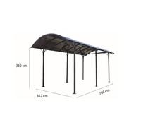 carport camping car 3,62x7,60m x Hauteur de passage 2,96m