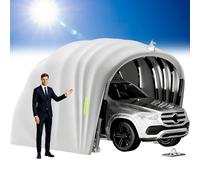 Carport Abri Voiture en Acier Inoxydable, Auvent Voiture Portable avec Verrou au Sol, Pliable, Rétractable Garage Mobile, Résistant au Vent Résistant à Pluie et Neige, Gris (5,5 * 2,5 * 2,3m)