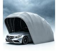 Carport Abri Voiture Exterieur Pliable Semi-Automatique, 5,5×2,5×2,3m, Gris | Garage Pliant Voiture Exterieur, Acier Inoxydable, Tissu Oxford 600D, Verrouillable, Imperméable, Anti-UV, pour SUV Moto