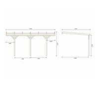 Carport Adoss? Voiture " Solar 2 " - 15.30 M? - 3.00 X 5.24 X 2.19/2.57 M
