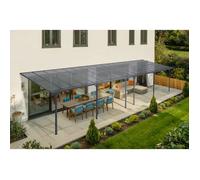 Carport adossé KLEO Cazeboo abri voiture aluminium 11x3 m toit polycarbonate gris 33 m²