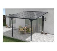 Carport adossé KLEO Cazeboo abri voiture aluminium 3x3 m toit polycarbonate gris 9 m²