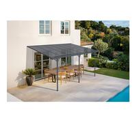 Carport adossé KLEO Cazeboo abri voiture aluminium 4,5x3 m toit polycarbonate gris 13,5 m²
