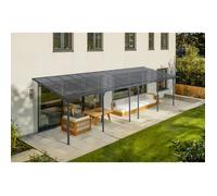 Carport adossé KLEO Cazeboo abri voiture aluminium 9x3 m toit polycarbonate gris 27 m²