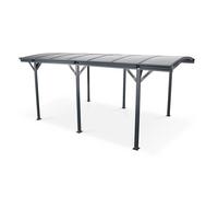 Alice's Garden - Carport de 15m² en Aluminium Anthracite et Polycarbonate - Le Mans 5x3m - abri de Voiture 500 x 300 x 220 cm