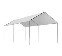 Outsunny Carport auvent pour Voiture 6 x 3 m Acier galvanisé Robuste PE Haute densité Blanc