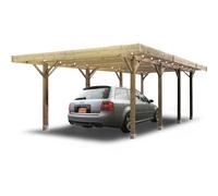 Carport bois autoclave - SOLID - S7724 - 2 voitures - 6x5m