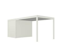 Carport blanc avec rangement 3x5m - Abri voiture + stockage 2m - 3015x4983mm fenetre24.com
