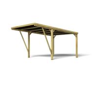 CARPORT BOIS 1 VOITURE 16,5M² 4 POTEAUX 12x12