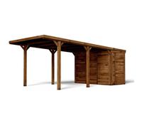 CARPORT BOIS 1 VOITURE AVEC ANNEXE 20,9M²