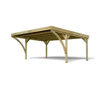 CARPORT BOIS 2 VOITURES 30,9M² 4 POTEAUX 12x12