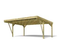 CARPORT BOIS 2 VOITURES 30,9M² 4 POTEAUX 9X9