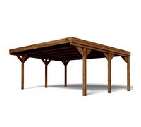 CARPORT BOIS 2 VOITURES 30,9M² 6 POTEAUX 12x12