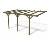 Carport Bois Adossé Voiture " Solar 2 " - 300 X 454 X 245 Cm Marron