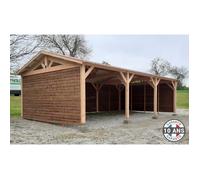 Carport Bois Douglas Français 37 m² - 2 pentes - 8 poteaux - Abri voiture extérieur - Garantie 10 ans