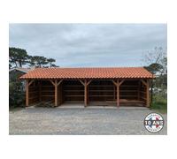 Carport Bois Douglas Français 50 m² - 1 pente - 10 poteaux - Abri voiture extérieur - Garantie 10 ans