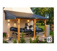 Carport Bois massif Français adossé surface 18 m² - 1 pente - 3 poteaux - Abri voiture extérieur - Garantie 10 ans