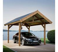Carport Bois Thermo-Chauffé BacAcier 3,55 x 5,04 m - Foresta THUROC