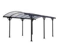Carport - CHALET & JARDIN - Couv’voiture 35 - En aluminium - Gris - 1 véhicule - Toit en polycarbonate anti-UV