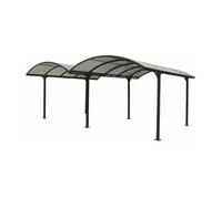 Habrita – Carport double CAR6048ALRP en aluminium 28,62 m² (590×485 cm) Gris anthracite