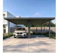 Carport double autoporté MIRADOR 111S - Abri voiture 6x5m - Structure aluminium et acier - Anthracite