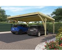 Carport double en bois autoclave Cerland Victor Modern 30,9 m²