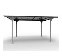 Carport en aluminium toit plat 14,70m² - Gris anthracite