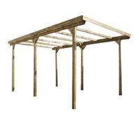 Carport en bois massif Delahaye - CHALET & JARDIN - Rectangulaire - Autoclave classe III - 305x500x253 cm