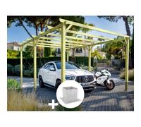 Carport En Bois Nanterre 600 X 420 Cm + 6 Supports Surélevés - Maderland Multicolore