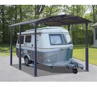 Palram Carport en polycarbonate Arcadia Alpine pour camping-car 3,6 x 5 m gris anthracite