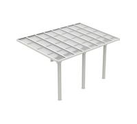 Carport pergola adossée en aluminium et toit polycarbonate - 15 13 m² - blanc - PAZERA