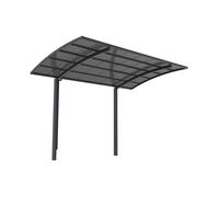 Carport pergola autoportant à enterrer en aluminium - 1 voiture - 15 m² - gris anthracite - ALUVIO