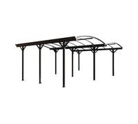 Carport pergola double autoportant en aluminium - 2 voitures - 30 m² - Gris anthracite - BARESA