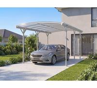 Carport pergola simple autoportant en aluminium - 1 voiture - 15,15 m² - Blanc - BARESA