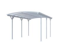 Vente-unique - Carport pergola Simple autoportant en Aluminium - 1 Voiture - 15,15 m² - Blanc - BARESA