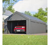 Carport pour charge lourde, imperméable, galvanisé, 396 x 762 cm, 8 pieds | Tente de garage, auvent de voiture avec cadre en acier, parois latérales amovibles, pour camion, bateau, fête