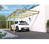 Carport simple en bois adossable Cerland Henri 15,8 m²