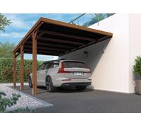 Carport simple en bois adossable Cerland Victor 15,6 m² - Marron