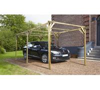 Carport simple en bois autoclave Cerland Henri 15,4 m²